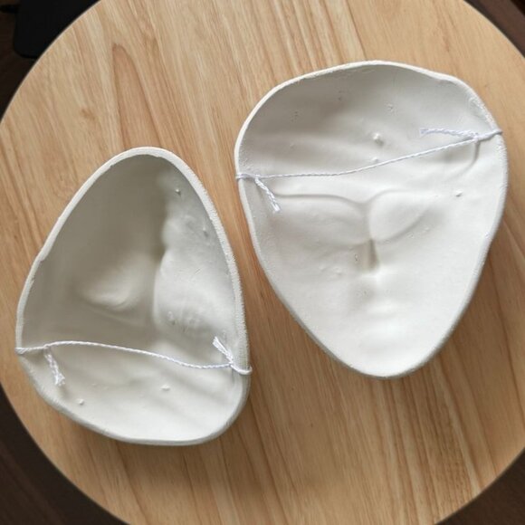 2 Vintage 80's Post Modernism Wall Mask Pastel Pink Green White Textured NOS - Picture 2 of 10